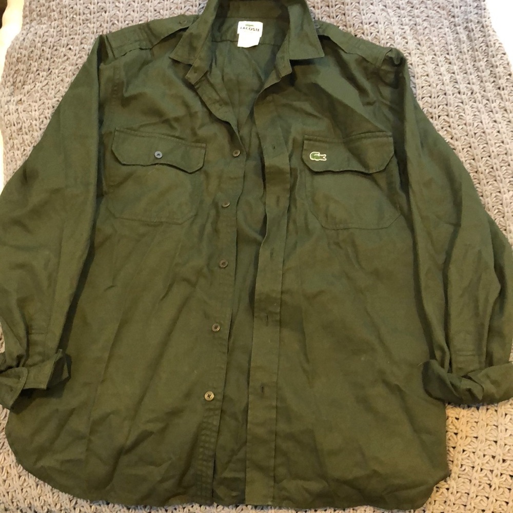 deep olive green bottom up shirt